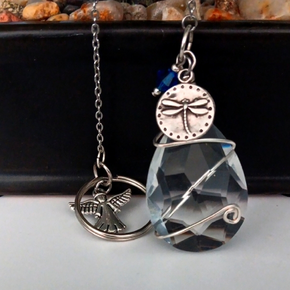 Jewelry - Silver Dragonfly Prism Suncatcher